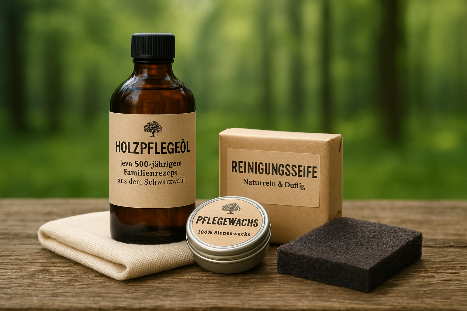 Pflegeset für Holzbretter aus 100% natürlichen Materialien